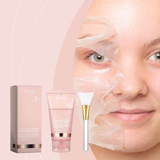 Skincare products including a box, tube, and brush.