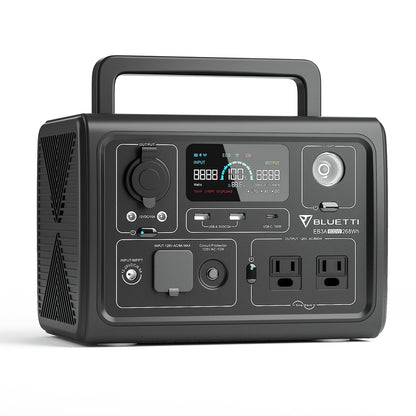 BLUETTI EB3A Portable Power Station 268Wh LiFePO4 Solar Generator 600W Pure Sine Wave