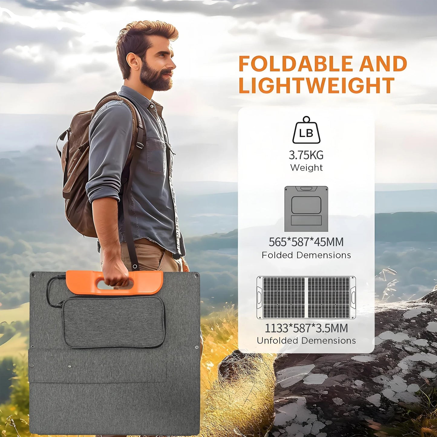 110W Foldable Solar Panel Portable Solar Charger with USB-C PD & MC4 Outputs